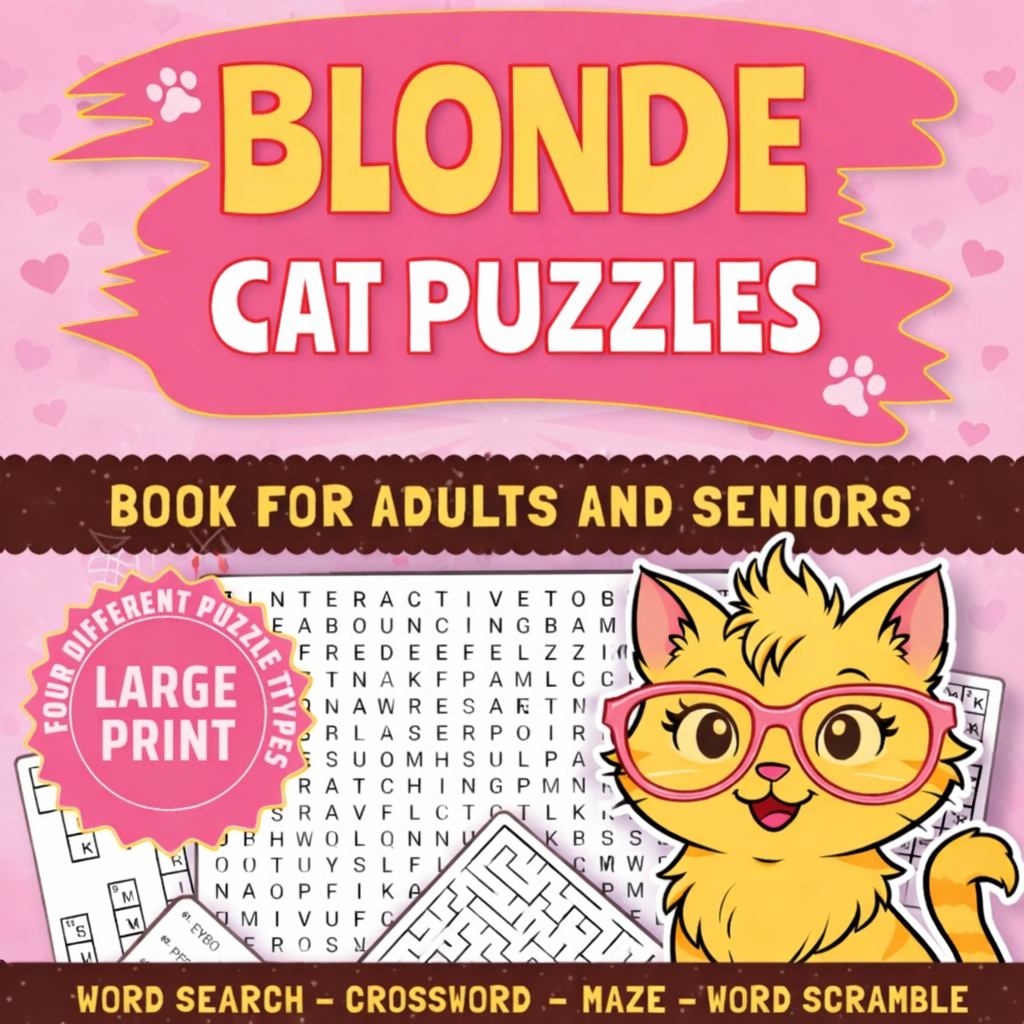 Blonde Cat Puzzles Large Print